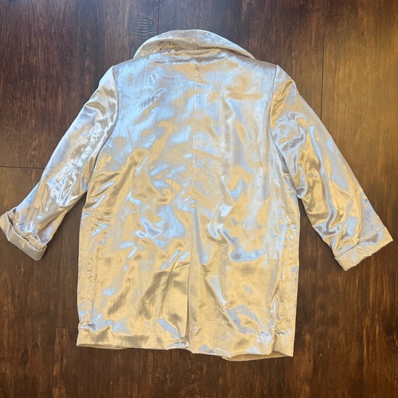 HABITUAL Champagne Natural Beige BlazerVelvet 3/4 Sleeve Jacket New NWT - Picture 8 of 13